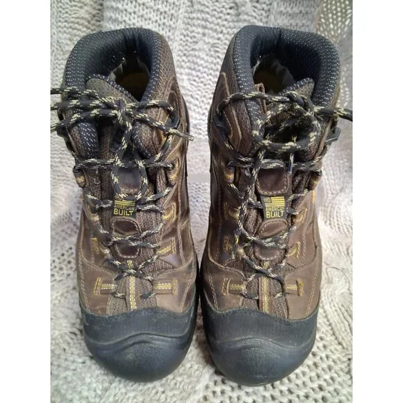 Keen Utility Mens Steel Toe Work Boots Brown Leather Size 12D With Slip-Resistan